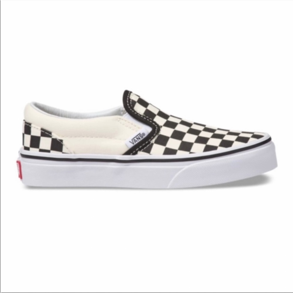 Vans black white checker slip on classic